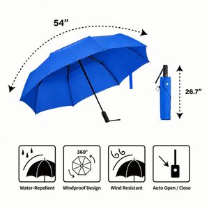 Paraguas de Viaje Plegable Compacto de 54 Pulgadas, Resistente al Viento, para Dos Adultos, con Doble Ventilación, Apertura y Cierre Automáticos - Product Image 3