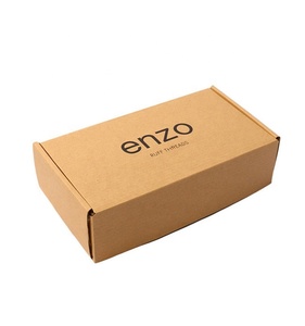 <span class=keywords><strong>Caja</strong></span> de correo de embalaje de flauta electrónica Kraft con impresión de logotipo negro de cartón corrugado personalizado - Product Image 4