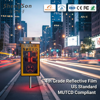 Panneau de signalisation routière LED solaire écologique, affiche de limitation de vitesse, visualiseur matriciel, balise lumineuse, intersection de préfecture 24