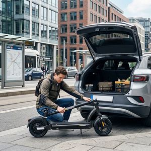 Trottinette électrique adulte Hikerboy <span class=keywords><strong>Foxtrot</strong></span> Plus à deux roues avec écran LCD, 3 modes de vitesse, absorption des chocs avant, application, conduite urbaine fluide - Product Image 5