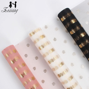 Rollo de tul de punto dorado, envoltura de papel de embalaje de flores frescas, venta al por mayor, oferta - Product Image 2