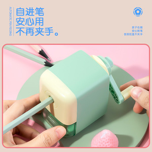 Deli VB158 Pencil Sharpener Automatic Lead Feeding For Art Sketching Student Use Geometric Design Plastic Manual Operation - Product Image 2