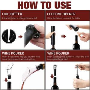 ที่เปิดขวดไวน์ไฟฟ้าอัตโนมัติแบบมืออาชีพยอดนิยม ชาร์จผ่าน USB ชุดอุปกรณ์เปิดขวดไวน์ไฟฟ้า - Product Image 5