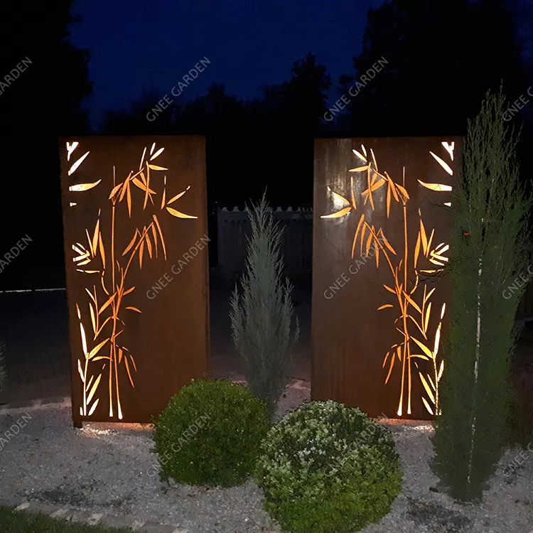 Decoratieve Buitentuin Privacy Lasergesneden Kunst Metalen Schermen Panelen Corten Staal