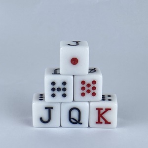 <span class=keywords><strong>Dados</strong></span> de Resina Acrílica Cuadrados de 16 mm, Color Marfil, <span class=keywords><strong>Dados</strong></span> de Póker JQK Personalizados con Símbolos de Traje de Cartas, Esquinas Redondeadas - Product Image 2