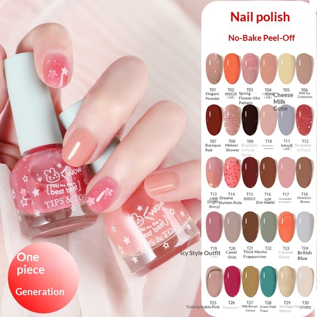 Halal UV Water-based Transparent Matte Nude Nail Polish Wholesale Tearable No-bake Odorless Long-lasting Quick-drying Model Nail