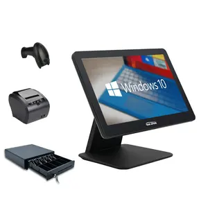 15.6 inch capacitive true flat touchscreen all-in-one touch pos system terminal