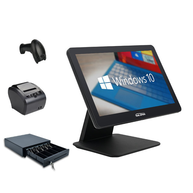 15.6 Inch Capacitive True Flat Touchscreen All-in-one Touch Pos System Terminal