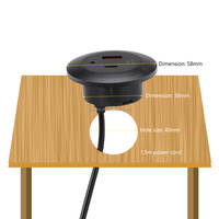 Chargeur USB Mobilier de bureau encastré 5V2A Type C Prise USB ABS pour canapé de bureau Prise EU Standard