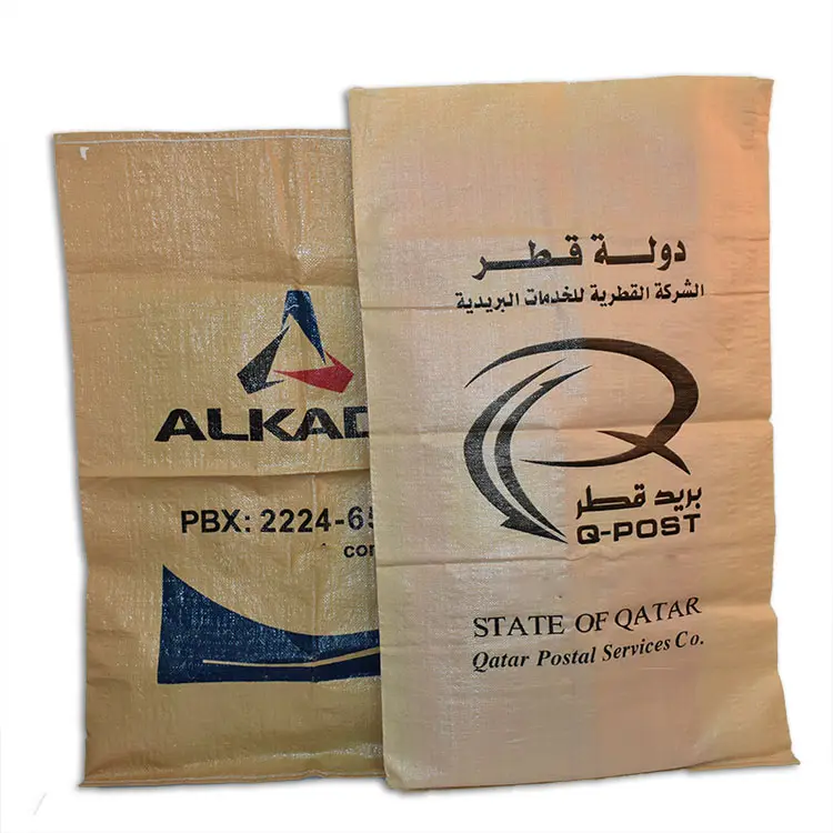 Dệt Polypropylene PP nhựa 25kg quảng cáo sao tiêu chuẩn xi măng Túi