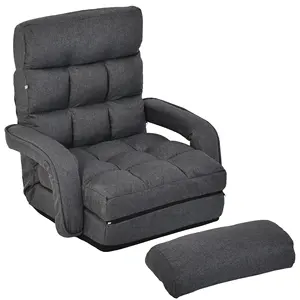 6 Positie Verstelbare Indoor Chaise Vouwen Lounge Bank Met Armleuningen En Een Kussen