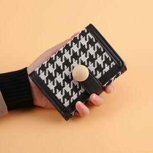 Nueva Cartera de Mujer con Estampado de Pata de Gallo, Monedero Corto de Tres Pliegues, Cartera Larga con Múltiples Ranuras para Tarjetas, Mini Bolso Pequeño para Mujer - Product Image 3