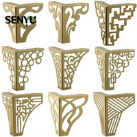 SENYU Vente en gros de pieds de meubles en métal doré modernes, support de table triangulaire, support d'angle décoratif en fer