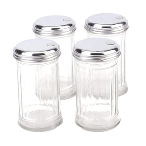 Coctelera vertedora de acero inoxidable de estilo retro <span class=keywords><strong>M</strong></span>, tarro de cristal clásico con tapa abatible para dispensar azúcar para cocina o camping - Product Image 1