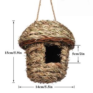 JSD toptan Hummingbird evleri Birdhouses el dokuması açık asılı doğal yuvalar katı desen düşük fiyat kuşlar için - Product Image 5