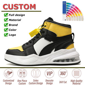 カスタムロゴブランクシューズハイトップスニーカー本革バスケットボールスタイルシューズメンズデザインアンチカジュアルレトロシューズ2024 - Product Image 2