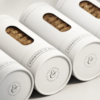 Emballage personnalisé en tube de papier de qualité alimentaire avec fenêtre pour les collations, les bonbons, les biscuits, boîte cylindrique en carton composite