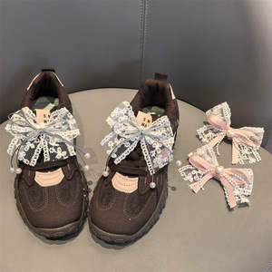 Nieuwe zoete kant strik sneakers schoenbedels afneembare hart ster schoenveters decoraties voor <span class=keywords><strong>ballet</strong></span> core stijl - Product Image 2