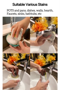 Smile Face Design Double Side Disinfect Bottle Cleaning <b>Sponge</b> Foam for POTS and Washes Pans Dishes Walls Hearth Faucets Sinks - Product Image 6