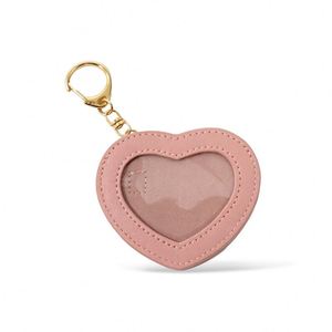 Vintage Heart Photo <b>Keychain</b> Picture Insert Mini Photo Albums Keychains PU Leather Badge Holder Protective Case - Product Image 4