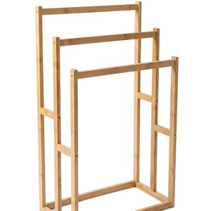 Bamboo floor-standing coat <b>rack</b> for bedroom, simple household <b>clothes</b> <b>rack</b>, balcony <b>clothes</b> drying <b>rack</b>, living room bamboo - Product Image 5