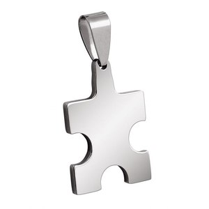 Ciondolo Puzzle in Acciaio 16x25mm, Charm e Pendenti Raffinati - Product Image 1