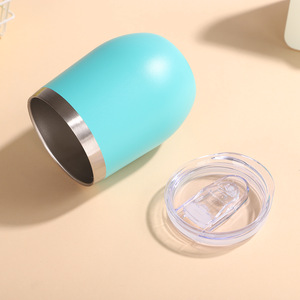 كوب عصري للاحتفالات على شكل قشرة بيضة بتصميم حرف U بسعة 12 أونصة، مزدوج الجدار من الفولاذ المقاوم للصدأ، معزول بتفريغ الهواء باللون الأحمر، مناسب للنبيذ والبيرة - Product Image 4