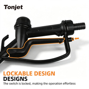 Pistola manuale in plastica per erogazione di prodotti chimici con ugello per carburante, ingresso BSP da 3/4 di pollice, uscita da 25 mm, regolatore di flusso a grilletto per acidi - Product Image 2
