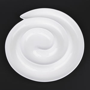 <span class=keywords><strong>Assiette</strong></span> en céramique blanche de style nordique, design en spirale d'escargot, écologique, créative, vaisselle de table pour hôtel, pour collations/fruits secs, plante - Product Image 1