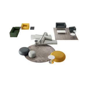 Canapé de bureau monoplace au design moderne, structure en bois massif, coussin de siège en cuir amovible, éponge de densité moyenne, pieds en aluminium pour - Product Image 3