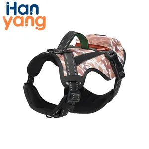 Hanyang Custom Heavy Duty Verstelbare Nylon Reflecterende Hond Halsband Harnas Set Sterke Grote Hond Tactische Vest Harnas
