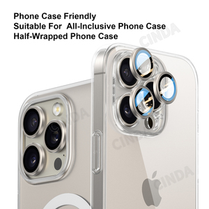 Grado AAA vetro temperato in alluminio anello di alluminio pellicola di protezione dell'obiettivo per <span class=keywords><strong>iPhone</strong></span> 15 14 13 12 <span class=keywords><strong>11</strong></span> serie blu - Product Image 5