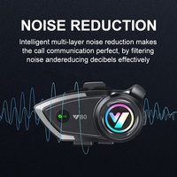 Auriculares Inalámbricos para Motocicleta Y80, Impermeables, con Reducción de Ruido, Buen Sonido, Manos Libres, con Efectos EQ