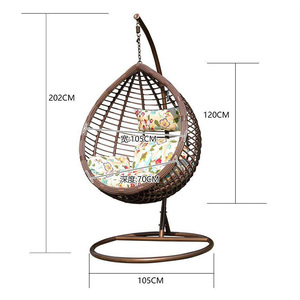 Maison jardin patio meubles relax balançoire chaise avec coussin moelleux <span class=keywords><strong>prix</strong></span> <span class=keywords><strong>de</strong></span> gros personnalisé canne <span class=keywords><strong>oeuf</strong></span> balançoire chaise extérieure pour les enfants - Product Image 5