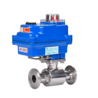 Vanne à boisseau sphérique électrique sanitaire en acier inoxydable avec enveloppe chauffante DN50, certifiée CE, disponible en version OEM
