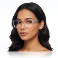 Lunettes de vue anti-lumière bleue pour femmes MS LS090, style punk vintage, monture carrée intégrale en TR90, motif géométrique, logo personnalisé