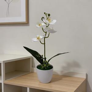 Orchidée Phalaenopsis Artificielle Paulon, 31 cm de haut, pot rond, décoration intérieure, plante en plastique, bonsaï, décoration de la maison - Product Image 4