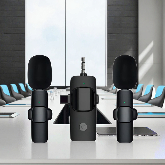K15 3 in 1 Wireless Lavalier Lapel Mobile Phone Interview Microphones for iPhone / Android