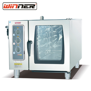 Horno Combinado Comercial de Acero Inoxidable de Grado Alimenticio, Horno de 4 Bandejas con Pulverizador para Restaurantes y Comida Rápida - Product Image 1