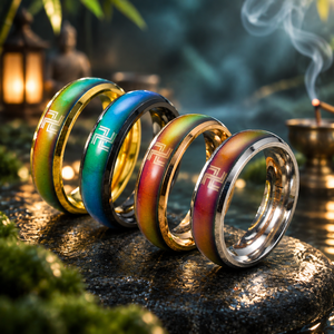 Anillo JLM de Acero Inoxidable con Patrón Tribal Termocrómico, para Hombres, Mujeres y Parejas, Anillo de Estado de Ánimo, Joyería Vintage de Fantasía, Regalo - Product Image 6