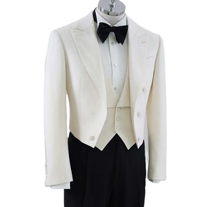 Costumes de mariage minces blancs pour hommes personnalisés sur mesure de grande taille pantalon respirant avec fermeture éclair et braguette simple boutonnage pour les cérémonies du marié - Product Image 1
