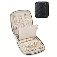 Pochette à bijoux en cuir PU personnalisée avec bouton pression, petit sac à bijoux pliable pour bagues, boucles d'oreilles, colliers