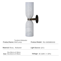 Applique Murale en Albâtre et Laiton, Pierre Naturelle, Design Moderne de Luxe, Éclairage Double Haut et Bas, Luminaire Designer pour Chevet, Miroir ou Hôtel