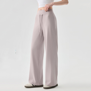 Pantalon large décontracté taille haute avec cordon de serrage pour femme, respirant, amincissant, coupe ample, pour l'entraînement et le yoga - Product Image 3
