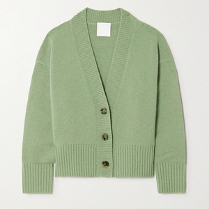 Produttore logo ricamo personalizzato abbigliamento Casual <span class=keywords><strong>lana</strong></span> Cashmere e seta corto in maglia tinta unita <span class=keywords><strong>Cardigan</strong></span> donna prodotto - Product Image 1