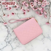 Hongbo Best Seller Luxe Ring Planner 9 colores oro acolchado cuero cremallera presupuesto carpeta cartera pulsera/pulsera elegante carpeta