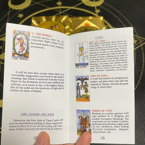 Jeu de tarot spirituel doré, édition espagnole, cartes dorées de luxe pour la divination - Product Image 4