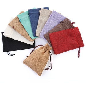 Sacs <span class=keywords><strong>Cordon</strong></span> Coulissant en Jute, Pochette Cadeau Pliable, avec Logo RanChen DB001 – Vente en Gros - Product Image 3