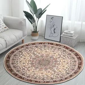 Custom Size Geweven Ronde Tapijt Luxe Europese Wasbare Woonkamer Decor Grote Karpetten