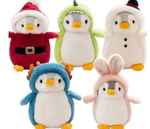 Ruunjoy吊坠包装饰汽车装饰品毛绒卡通动物圣诞老人雪人企鹅毛绒公仔假装兔子